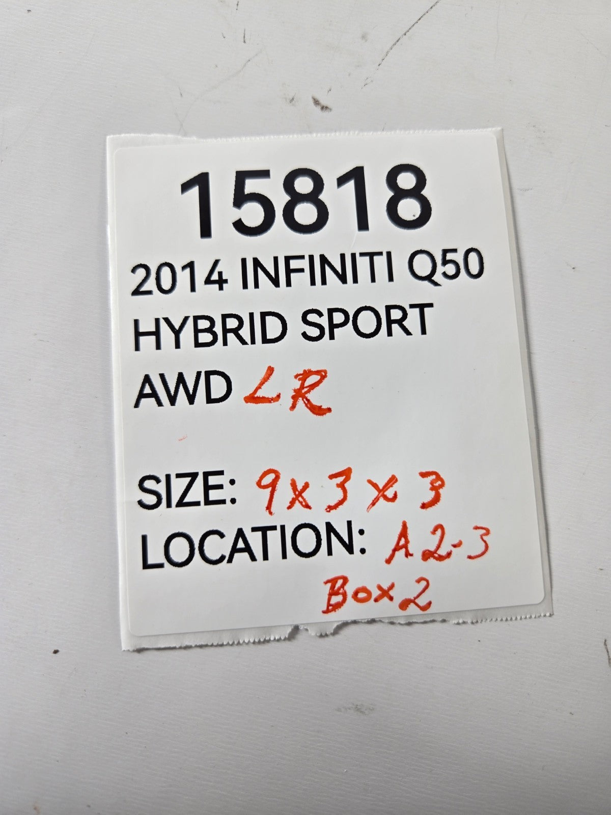 2014 2024 Infiniti Q50 Left Driver Side Rear Roof Grip Grab Handle OE 739406AU2A