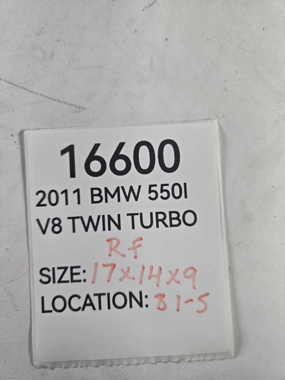 2010 2013 BMW 550i 4.4L Air Intake Air Cleaner Housing Silencer Right Side OEM
