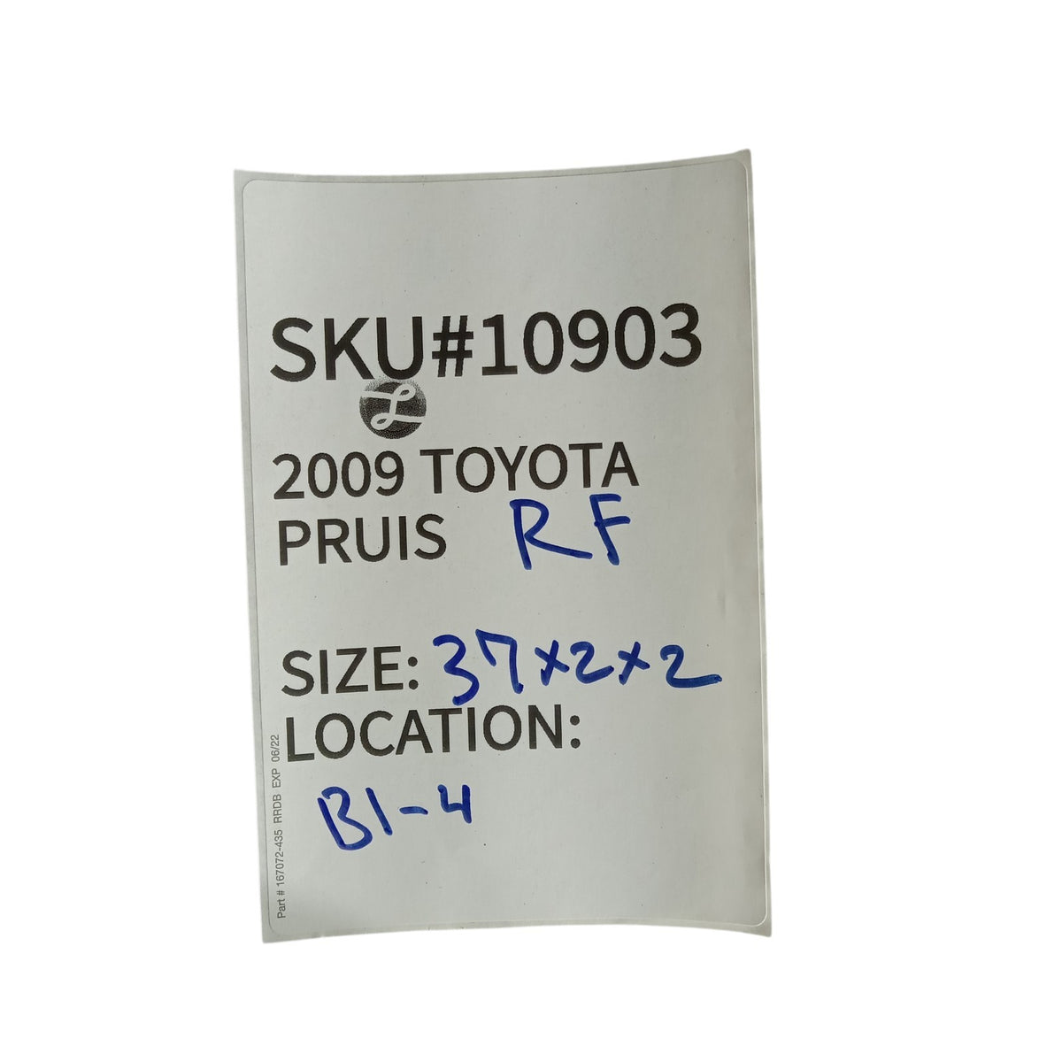 2004-2009 Toyota Prius Right Front Door Window Weather Strip RH Side OEM 10903