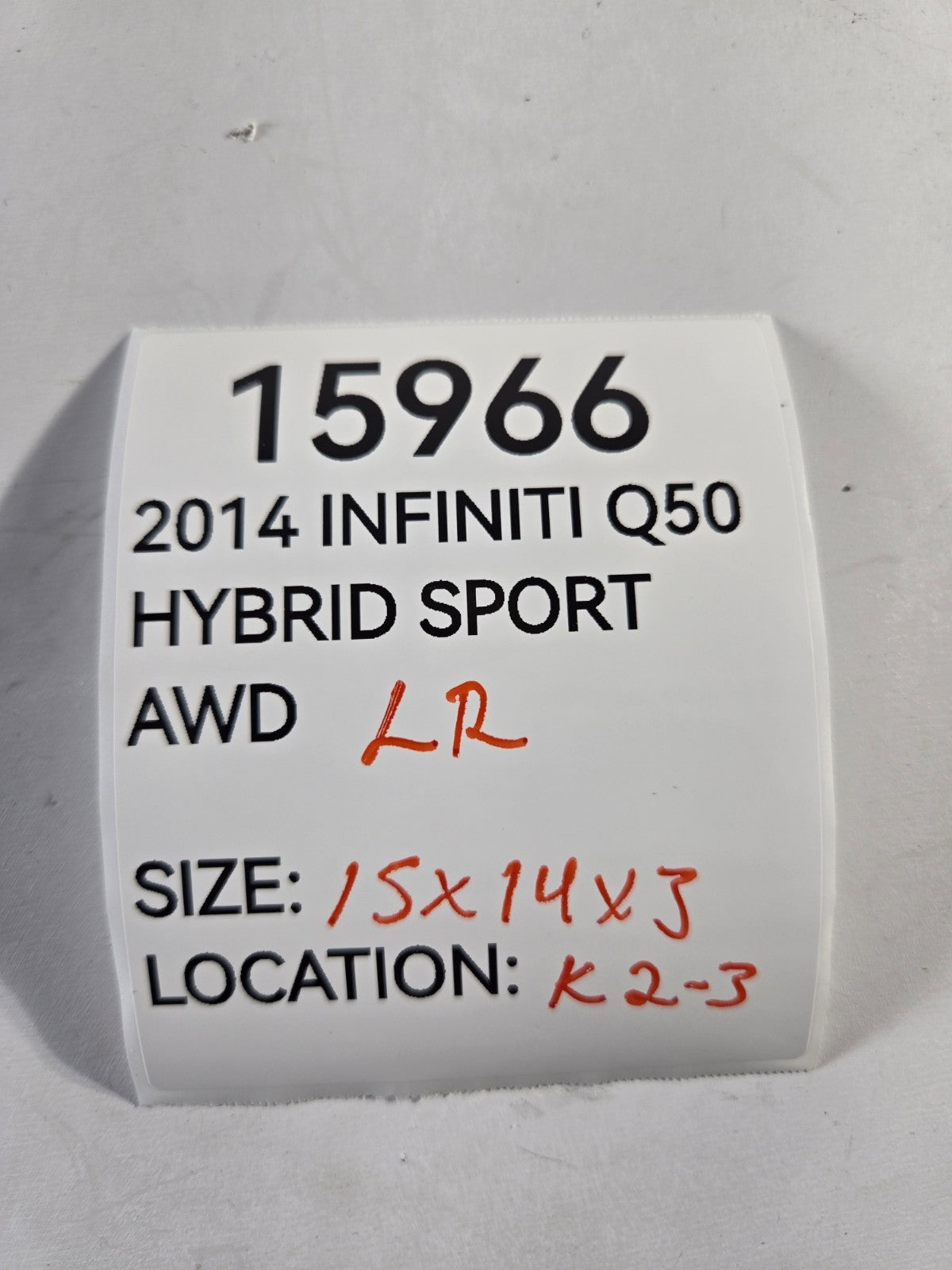 2014 2016 Infiniti Q Q50 Left Driver Rear Door Quarter Glass OEM 822634GA0A