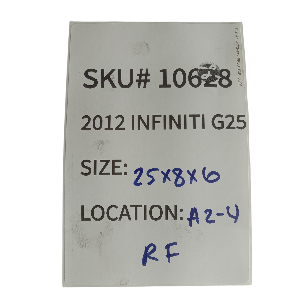 2011 2012 Infiniti G25 Right Front Strut Shock Absorber Passenger Side OEM 10628