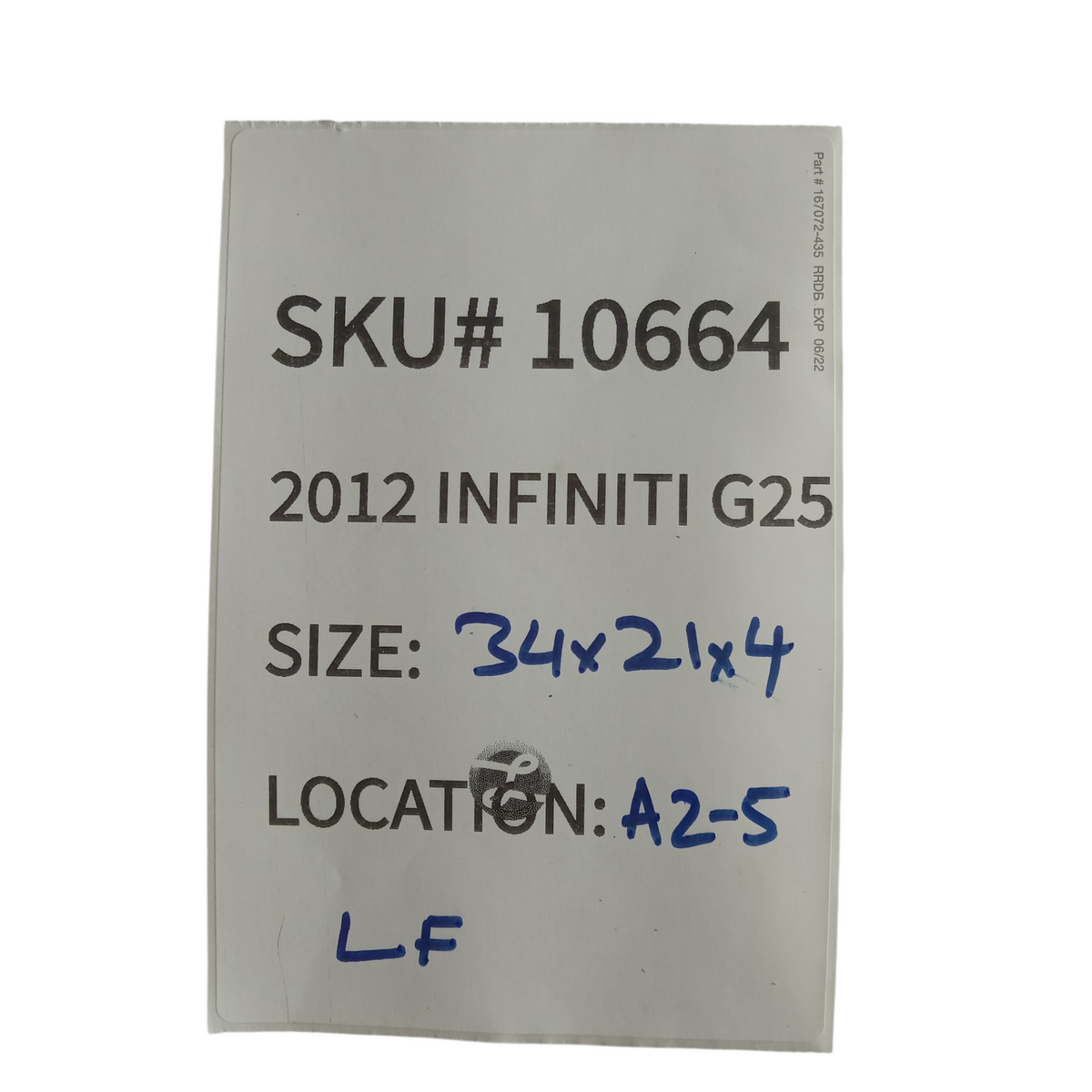 2011 2012 Infiniti G25 Sedan Front Driver Door Window Regulator Motor OEM 10664