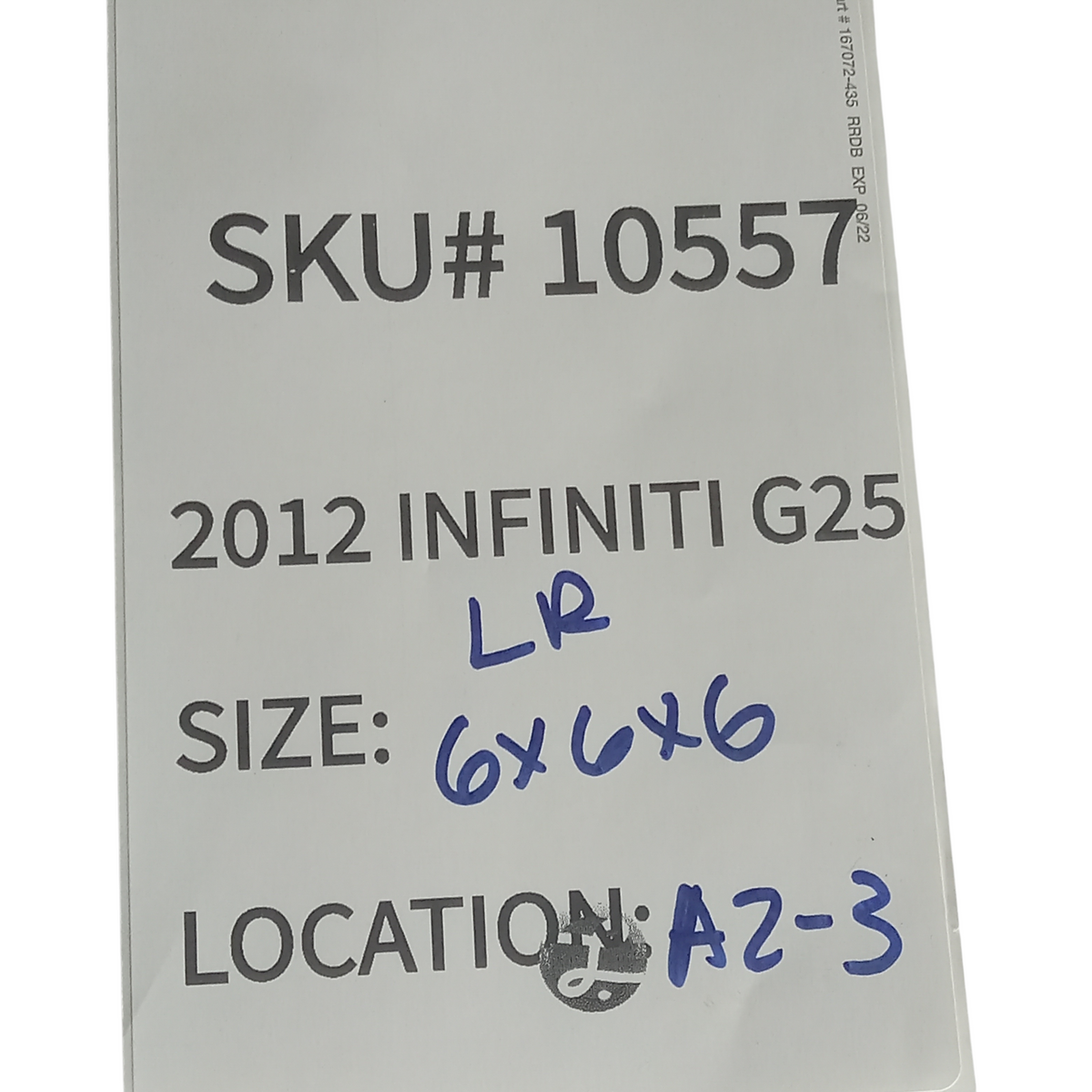 2011-2012 Infiniti G25 Left Rear Door Upper Lower Hinge Hinges Checker OEM 0557