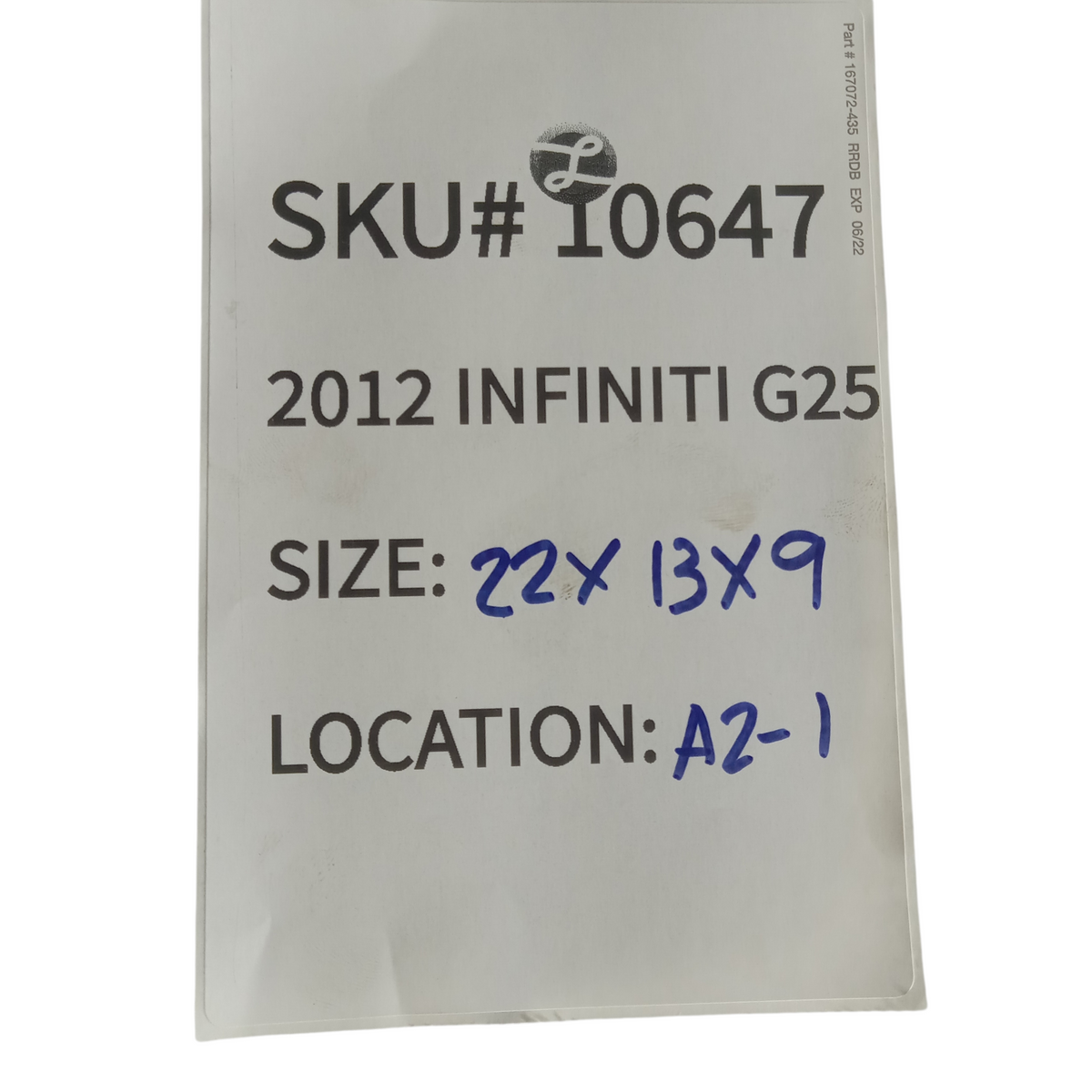 2011 2012 Infiniti G25 Power Steering, Upper Column With Motor OEM 10647