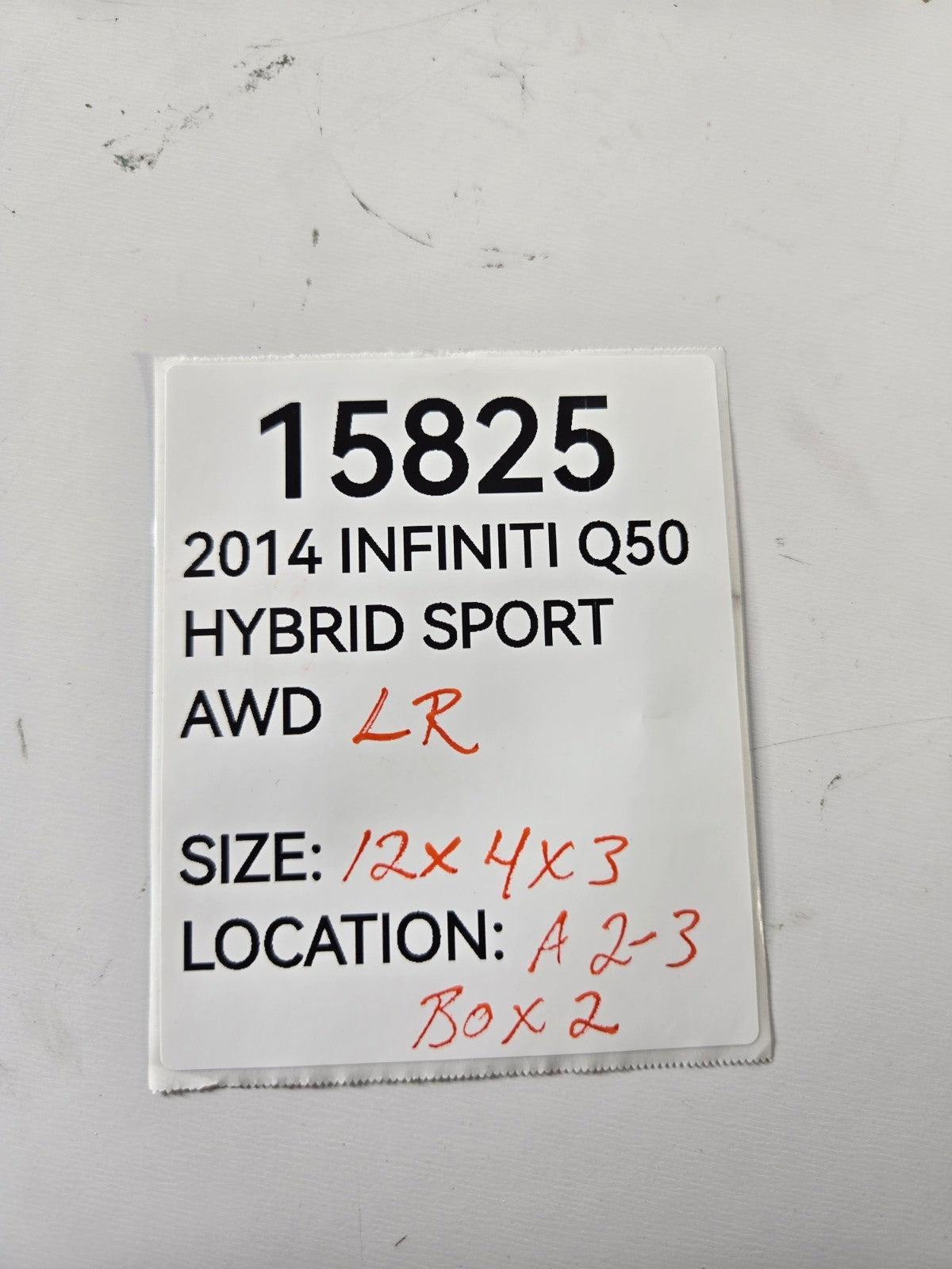 2014 2016 Infiniti Q50 Left Driver Rear Door Handle Opener Exterior OEM