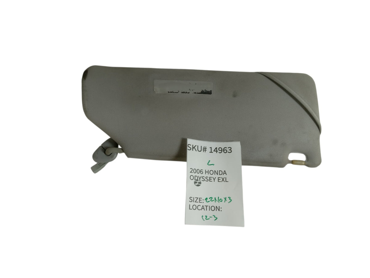 2005 2007 Honda Odyssey Left Driver Side Front Sunvisor Sun Visor Gray OEM