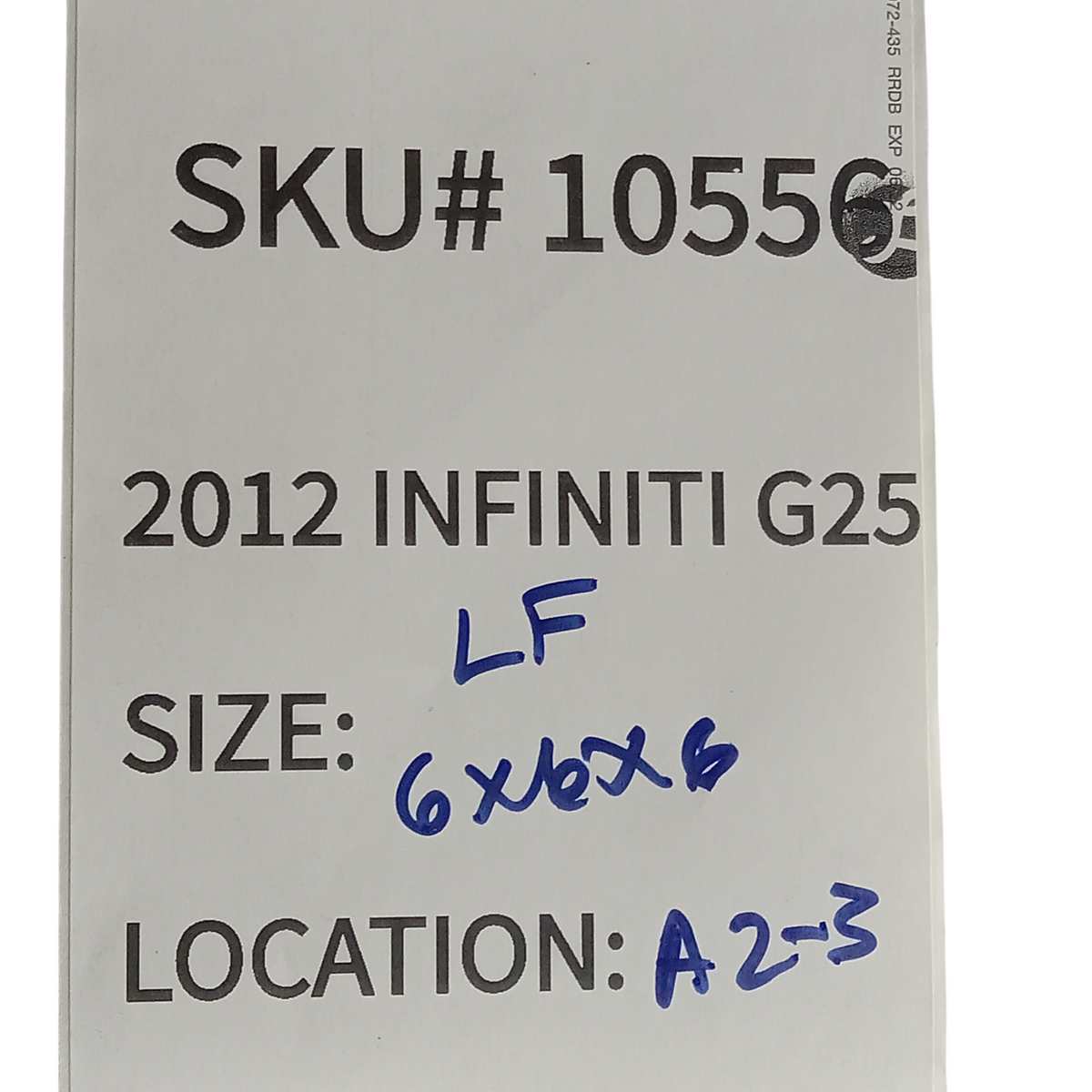 2011-2012 Infiniti G25 Left Front Door Upper Lower Hinge Hinges Checker OEM 0556