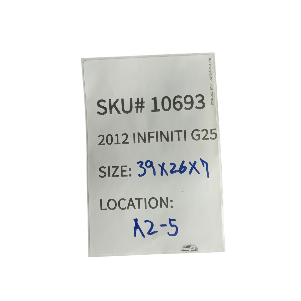2011 2012 Infiniti G25 Right Rear Door Inner Trim Panel W Opener Handle OEM 0693