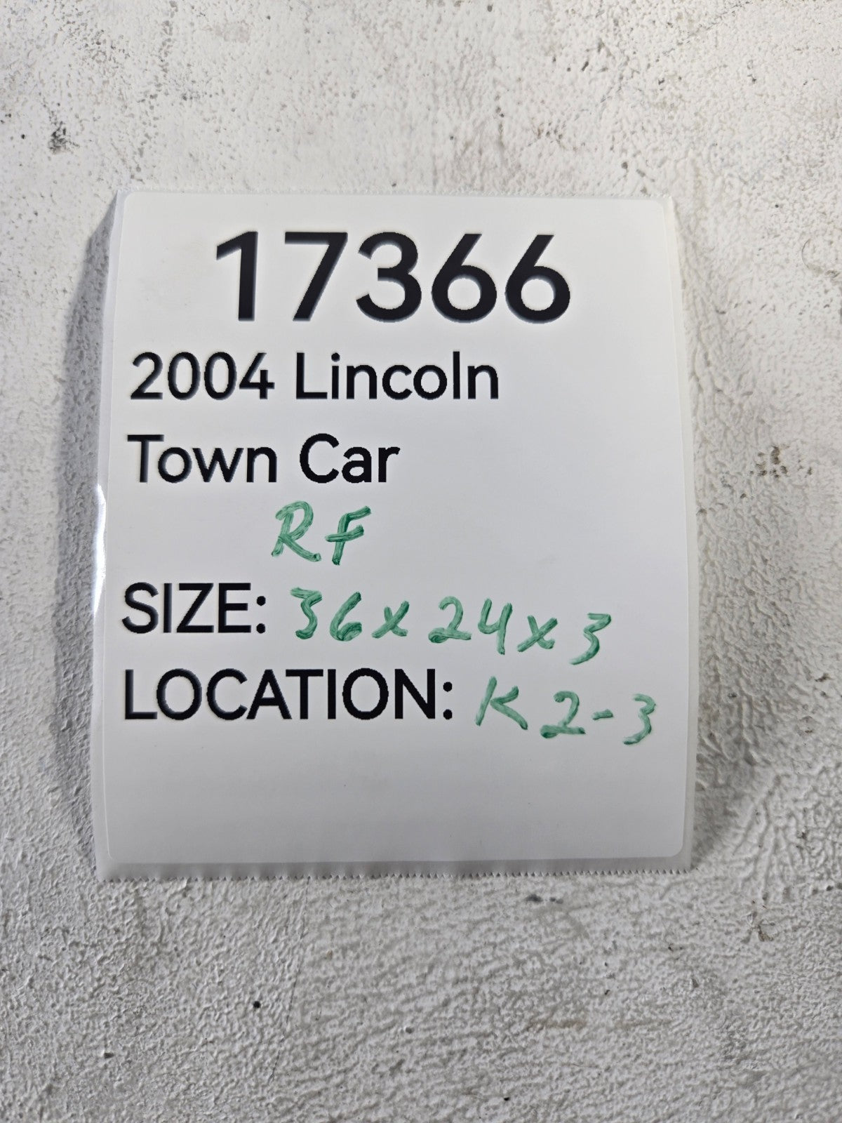 1999 2011 Lincoln Town Car Right Passenger Side Front Door Window Glass OEM