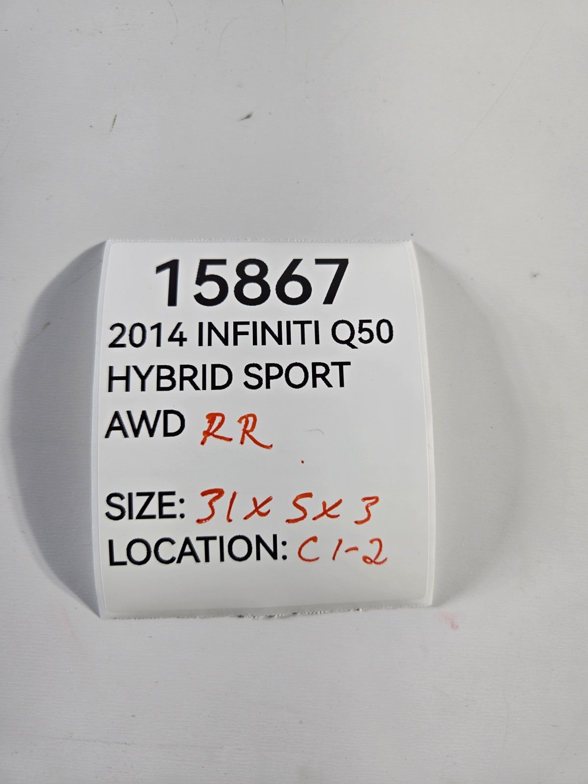 2014 2018 Infiniti Q50 Hybrid Right Passenger Rear C Pillar Lower Quarter Panel