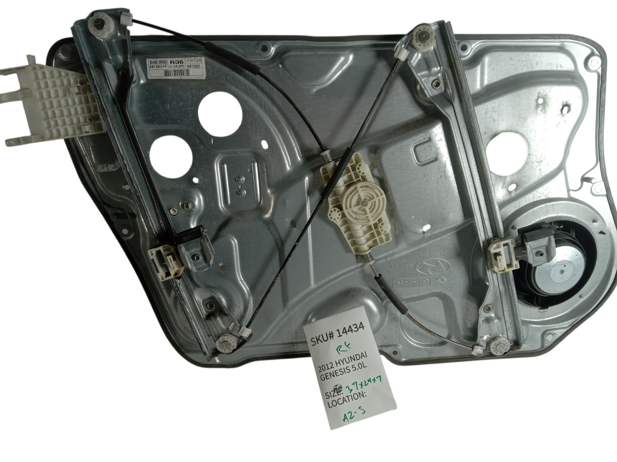 2012-2014 Hyundai Genesis Right Front Window Regulator w/ Carrier OEM 14434