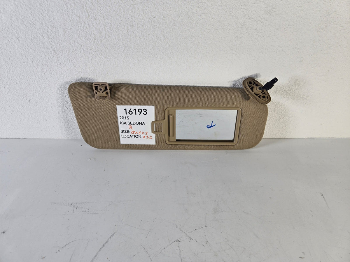 2015 2021 Kia Sedona Right Passenger Side Sun Visor Sunvisor Beige OE 85220A9200