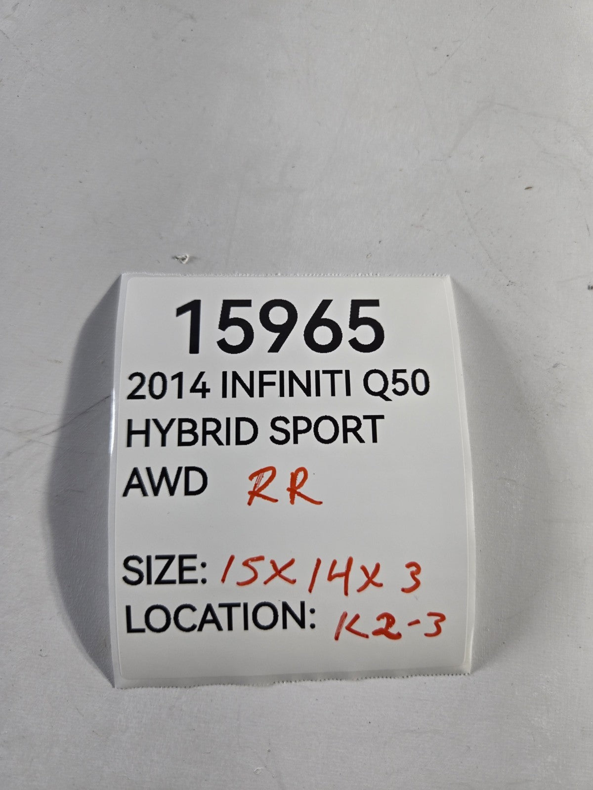 2014 2016 Infiniti Q Q50 Right Passenger Rear Door Quarter Glass OEM 822624GA0A
