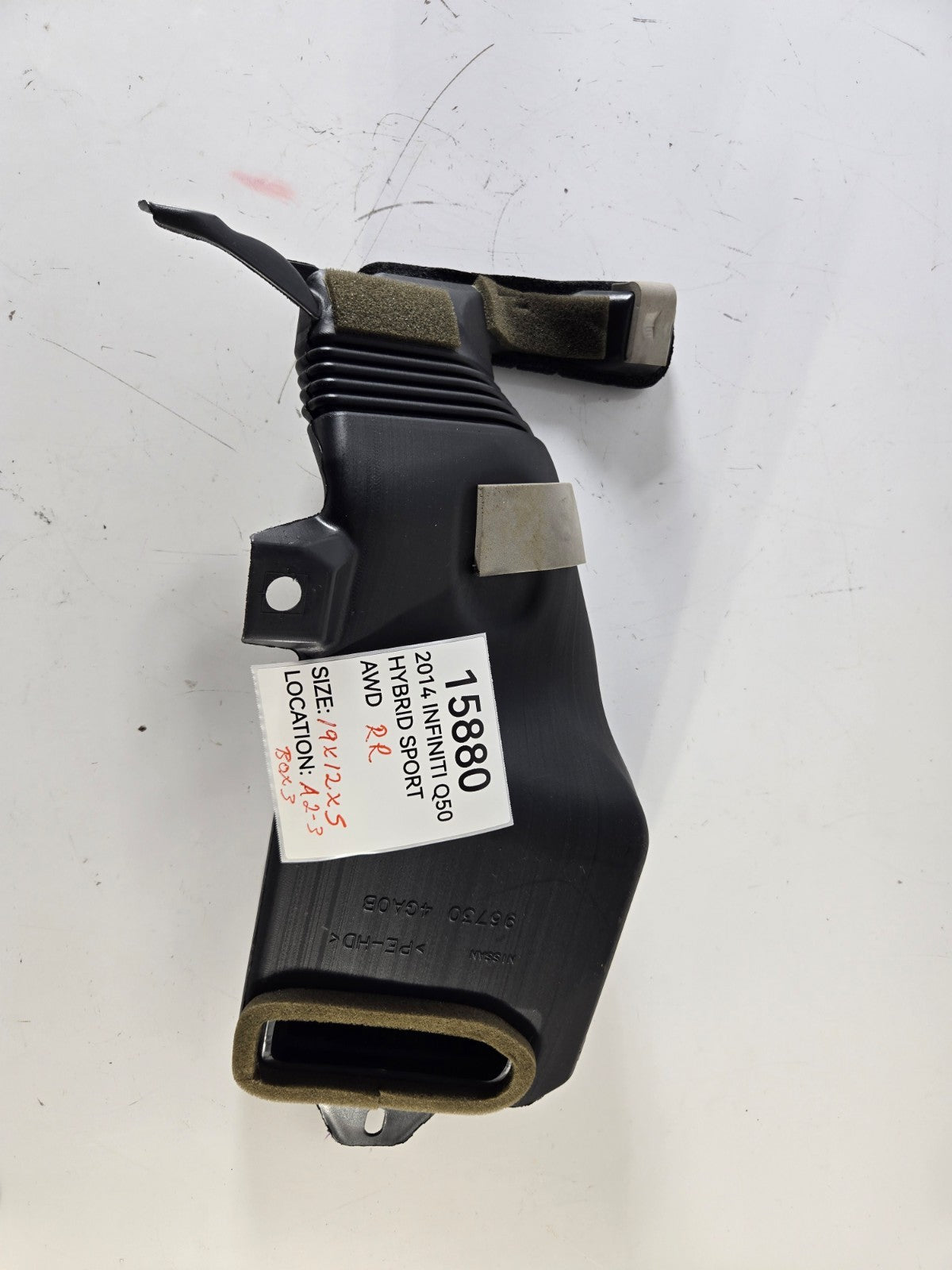 2014 2017 Infiniti Q Q50 Hybrid Right Passenger Battery Duct Hose OEM 967304GA0B