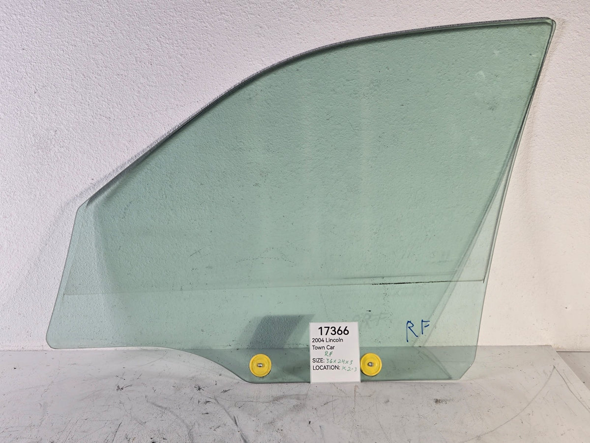 1999 2011 Lincoln Town Car Right Passenger Side Front Door Window Glass OEM
