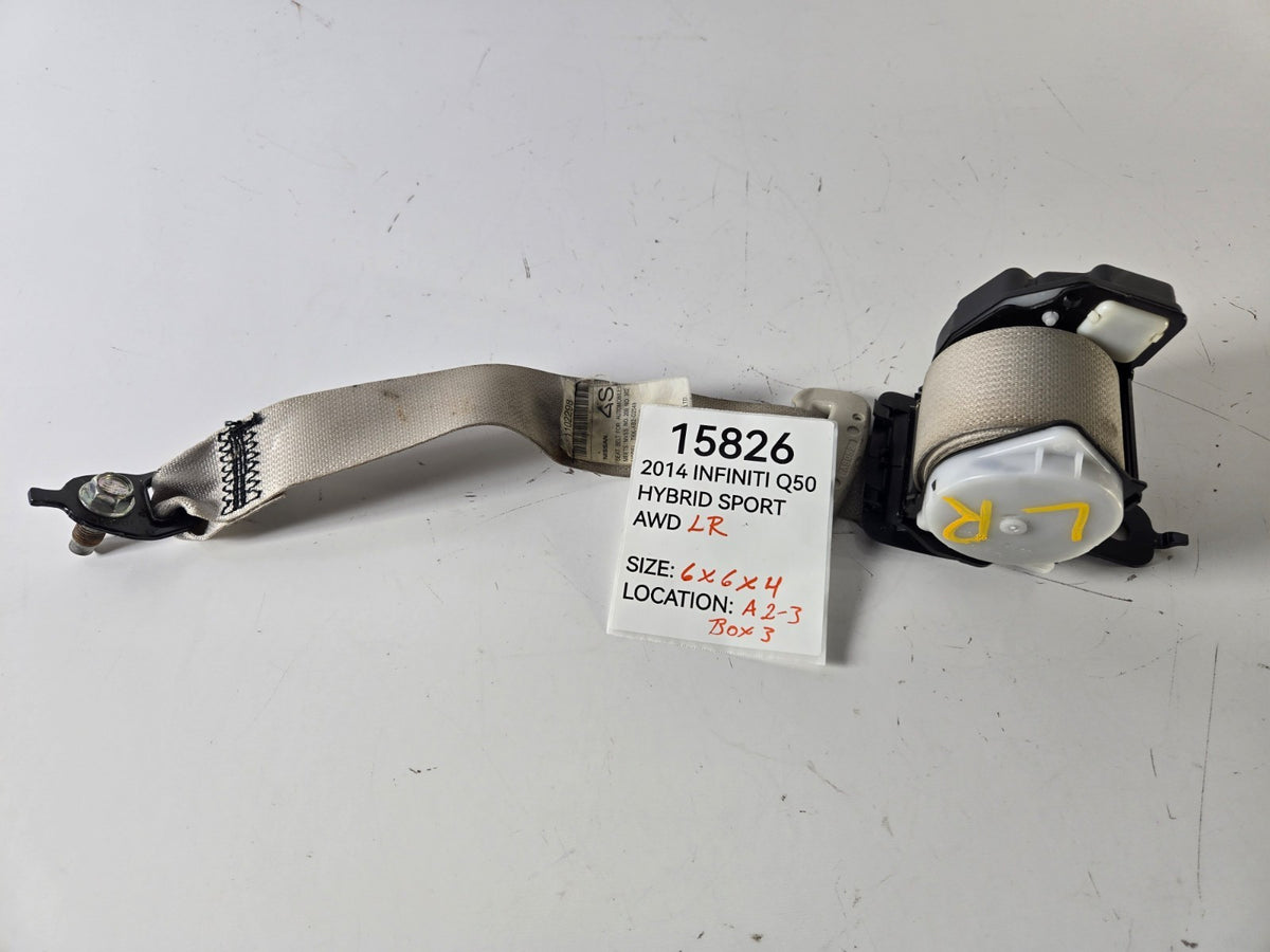 2014 2017 Infiniti Q50 Left Driver Side Rear Seat Belt Retractor OEM 888444HB0B