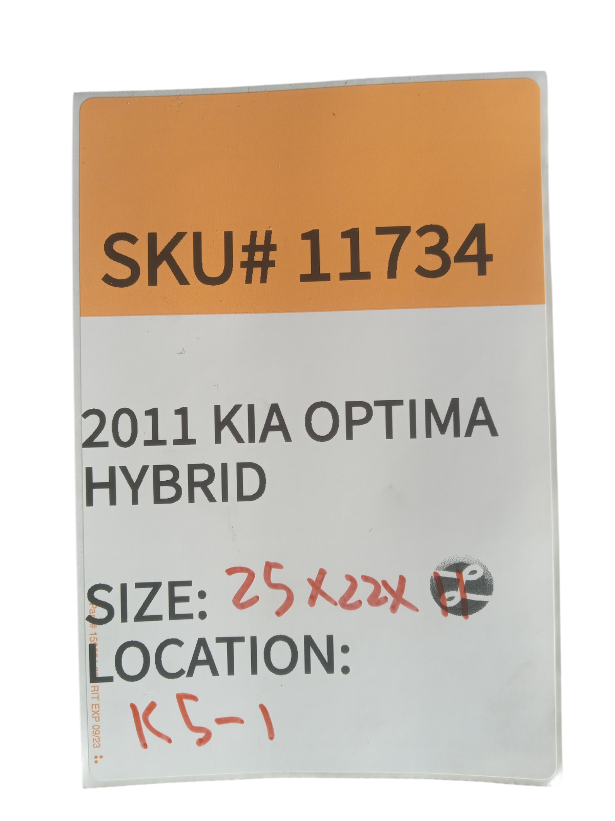 2011 Kia Optima Hybrid Left Front Radiator Support Shield 291302T000 OEM 11734