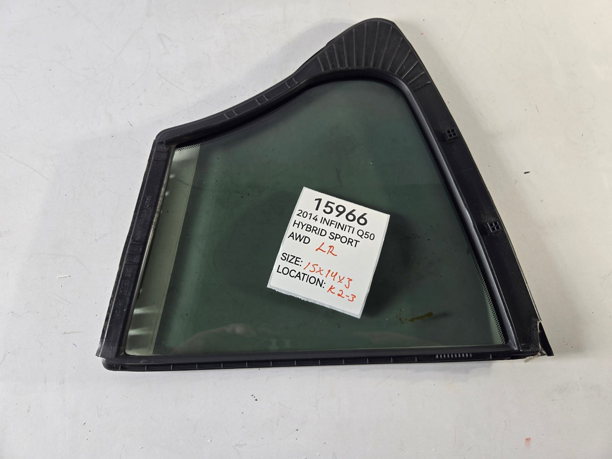 2014 2016 Infiniti Q Q50 Left Driver Rear Door Quarter Glass OEM 822634GA0A