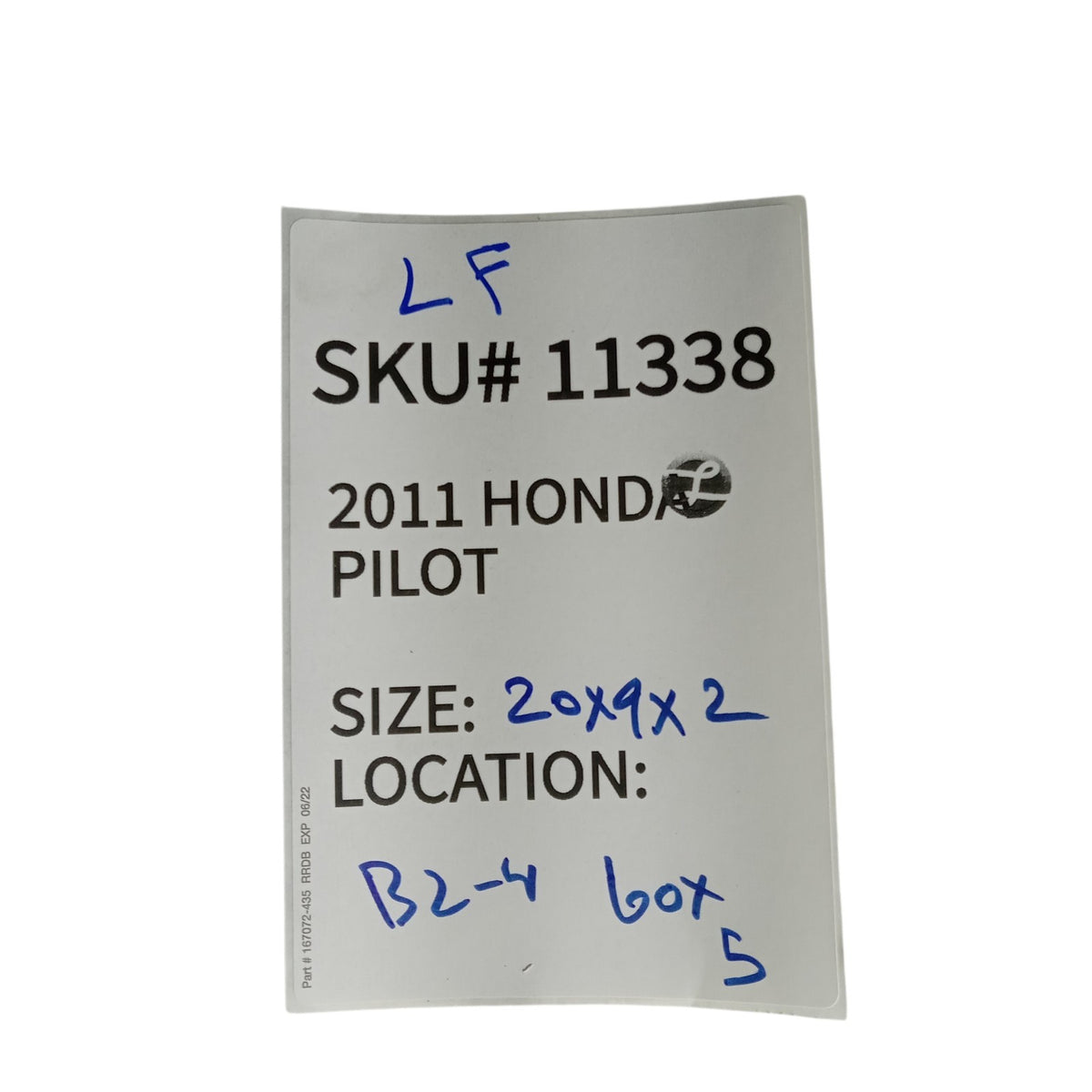 2009-2011 Honda Pilot Left Front Sun Visor 83280-SZA-A02ZA Driver OEM 11338