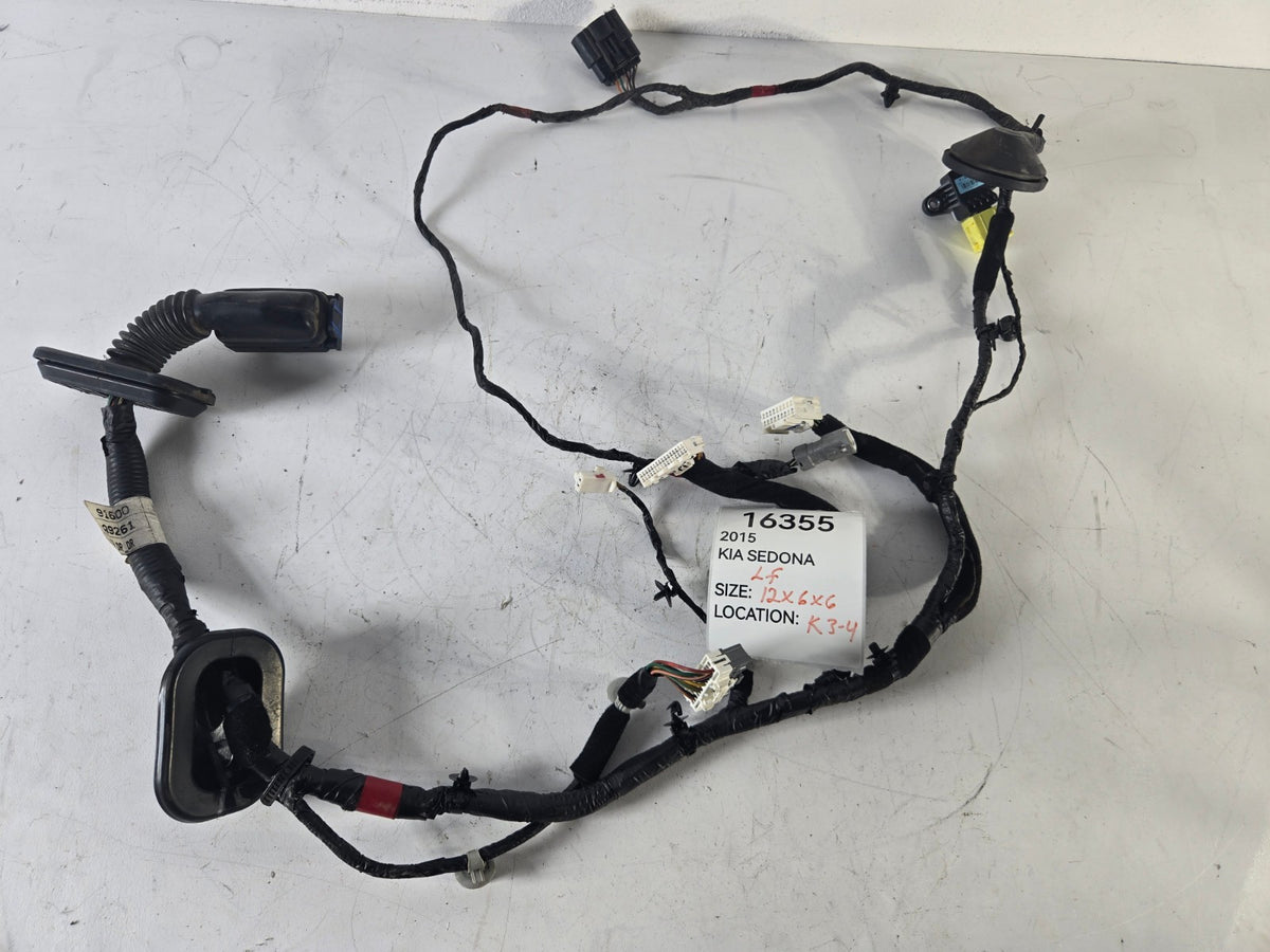 2015 2018 Kia Sedona Left Driver Front Door Wire Wiring Harness OEM 91600A9261