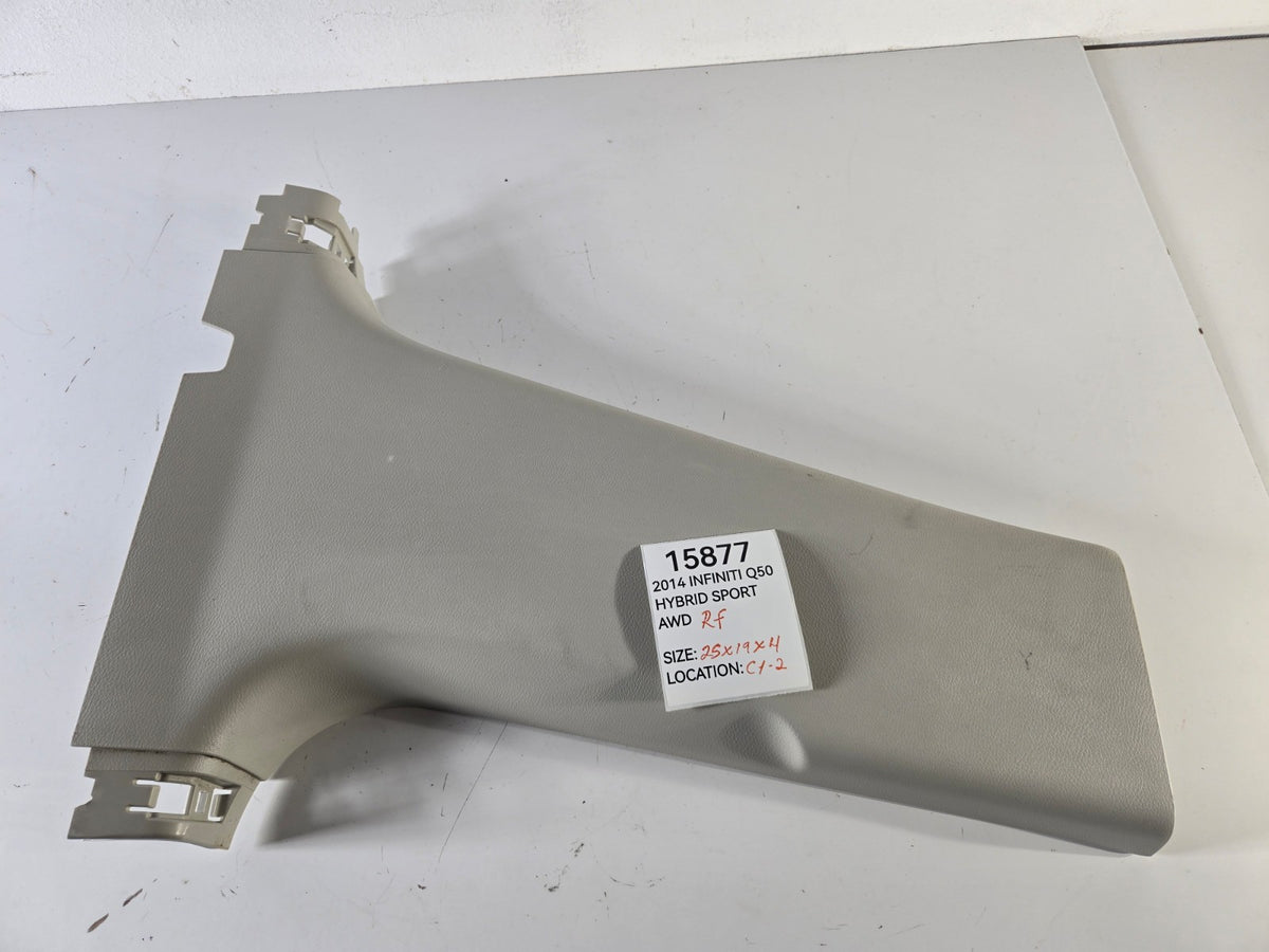 2014 2020 Infiniti Q50 Right Passenger B Pillar Lower Trim Cover OEM 769154GH9B