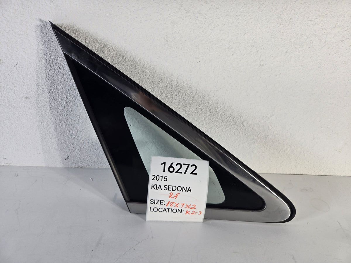 2015 2021 Kia Sedona Right Passenger Side Front Door Vent Quarter Glass OEM