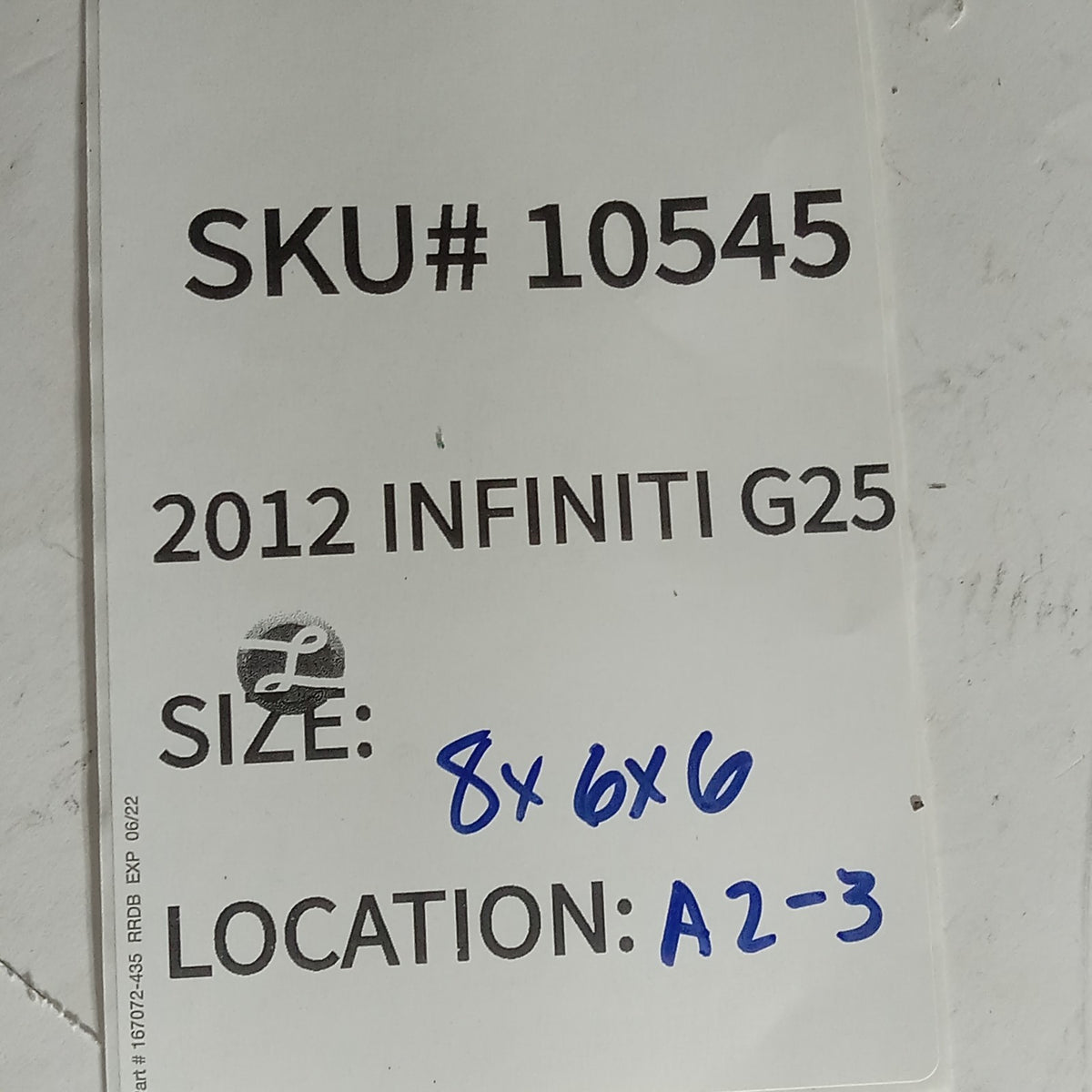 2011-2012 Infiniti G25 Left Front Hood Bonnet Lock Latch Release Cable OEM 10545