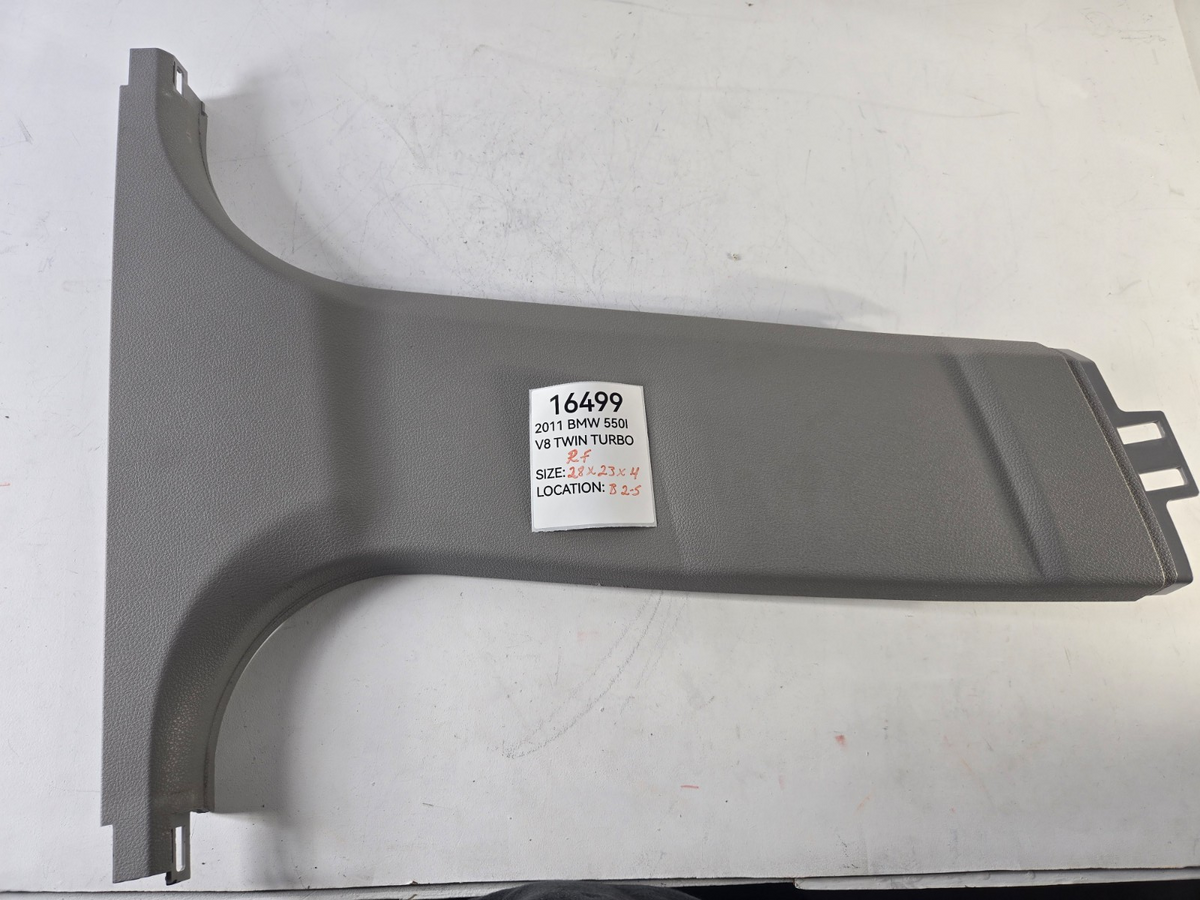 2010 2013 BMW 528i 550i Right Passenger Side B Pillar Lower Inner Trim OEM Gray