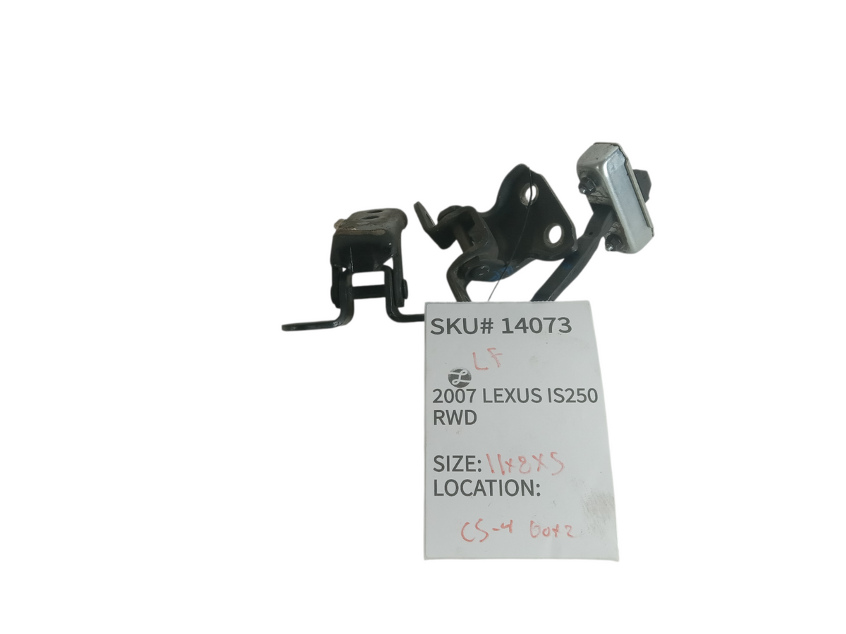 2007-2008 Lexus IS250 Left Front Door Upper Lower Hinge Hinges Checker OEM 14073