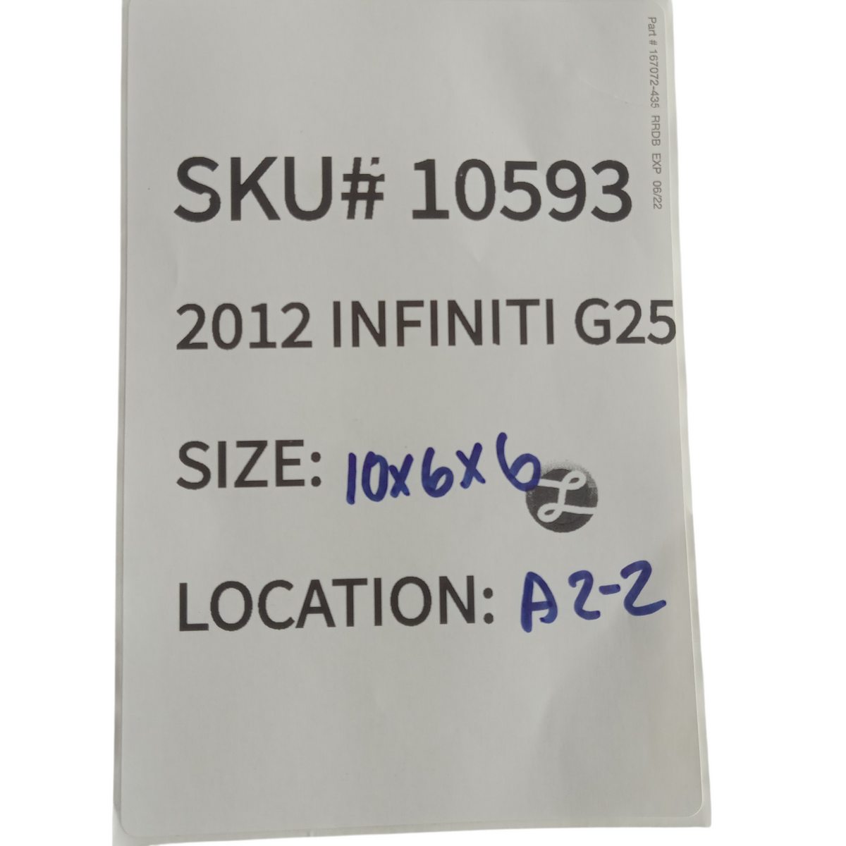 2011-2012 Infiniti G25 Fuse Relay Distribution Junction Box OEM 10593