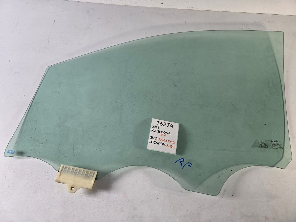 2015 2021 Kia Sedona Right Passenger Side Front Door Window Glass OEM 82420A9010