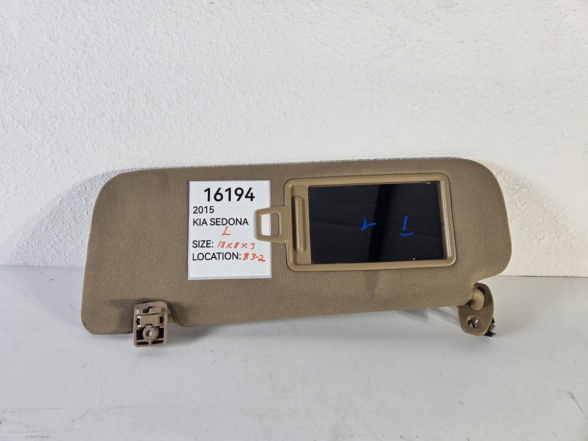 2015 2021 Kia Sedona Left Driver Side Sun Visor Sunvisor Beige OEM 85210A9200